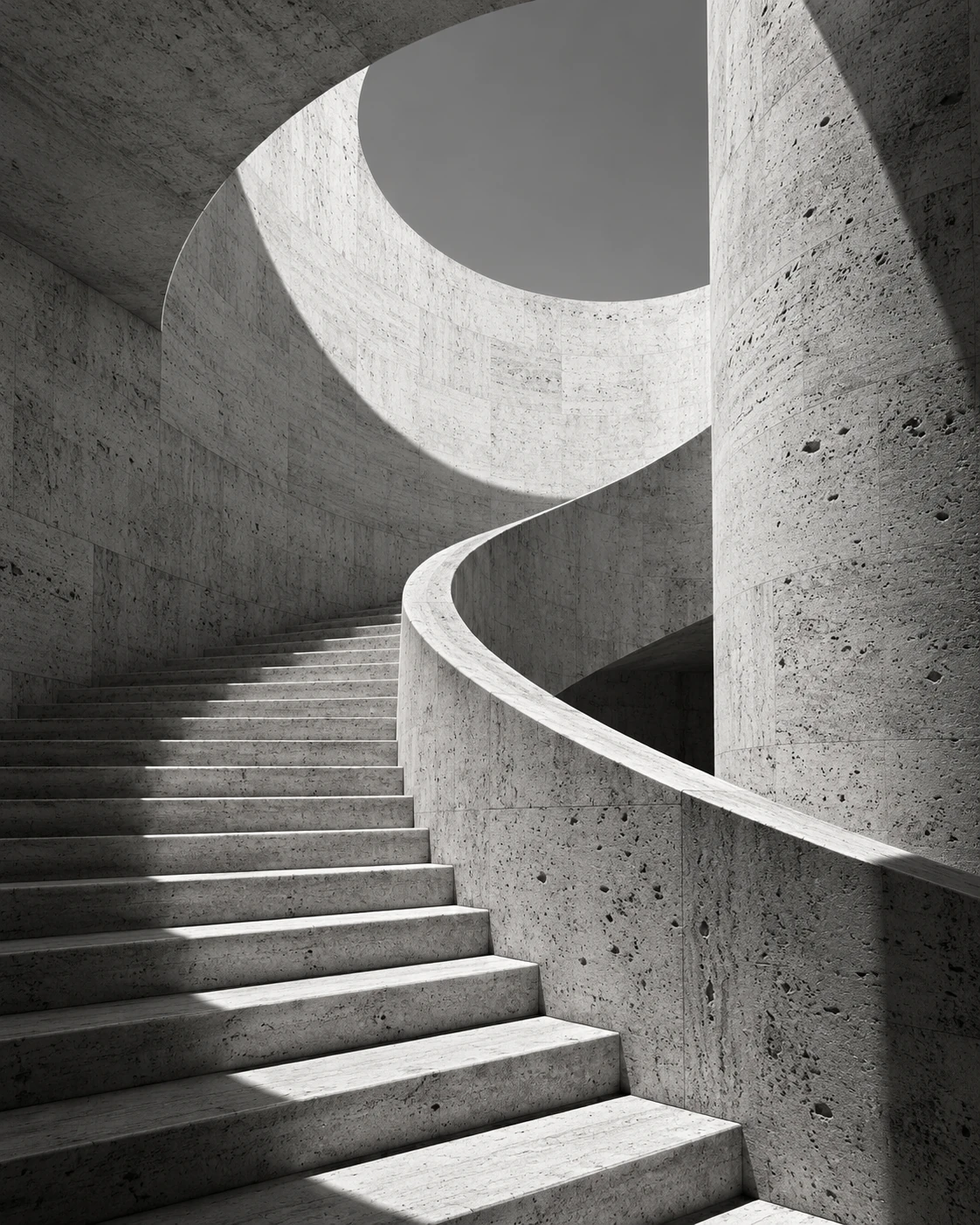 A study in light, a concept black-and-white architectural photograph